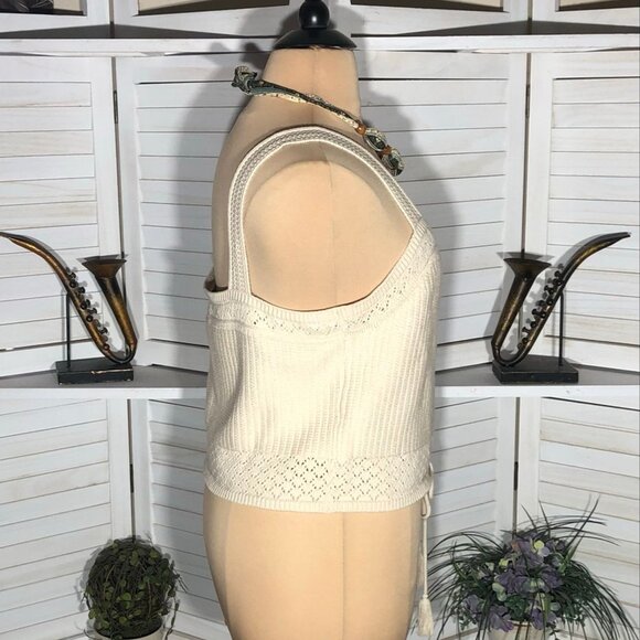 Ryegrass Cream Crochet Knit Crop Tank Top XXL - Picture 4 of 10